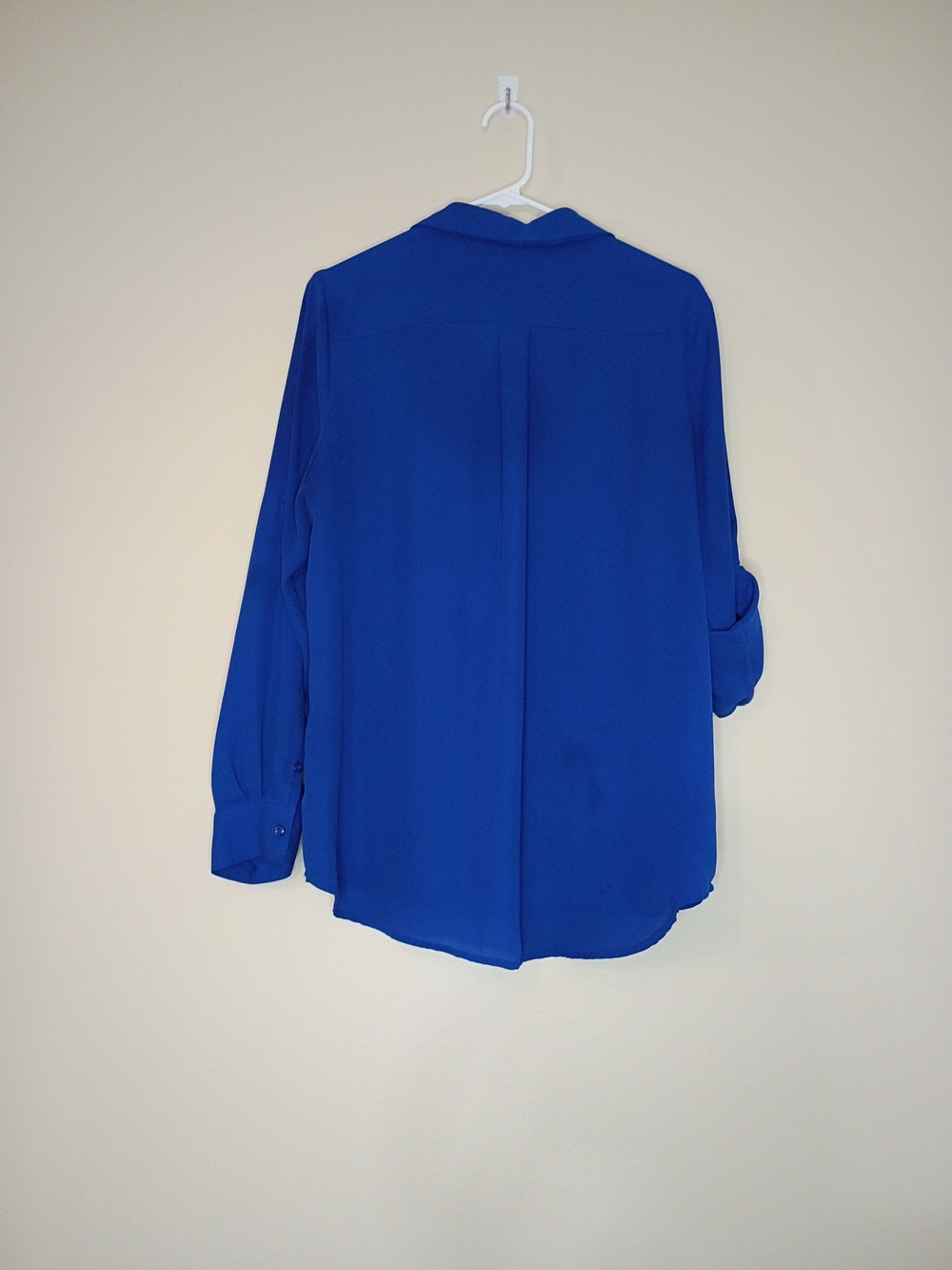 Apt. 9 Royal Blue Long Sleeve Button Front Blouse - Picture 5 of 5